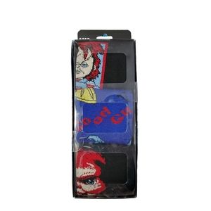 Chucky Childs Play Horror Movie Mens 3 Pair Crew Socks Shoe Size 8-12 Bioworld